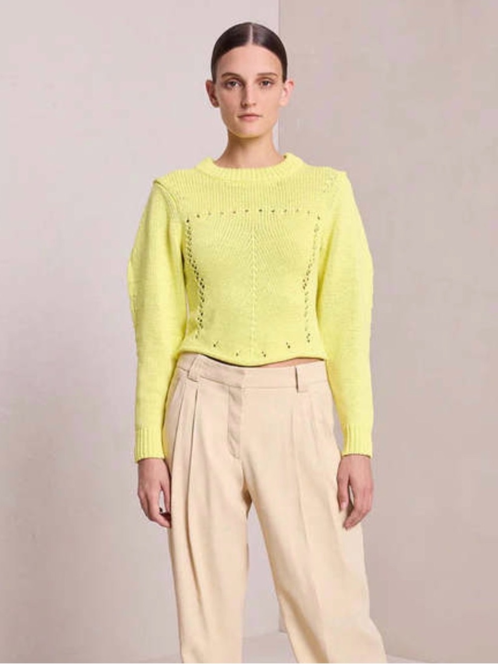 A.L.C. Jodie Citrine Puff Sleeve Knit Sweater Joyful & Feminine XS $450 retail
